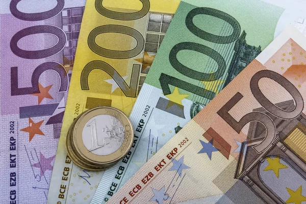 Avro Eur Bozukluk Notlar 100 200 500 Euro Luk Banknotların — Stok fotoğraf