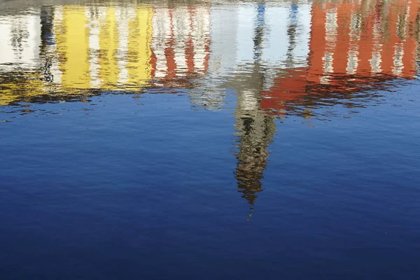 Les Maisons Baie Ascona Suisse Tessin Reflètent Dans Lac Majeur — Photo