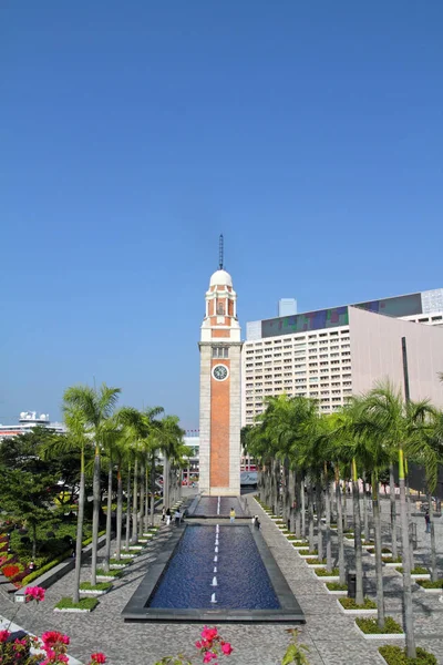 Wieża Zegarowa Dzielnicy Tsim Sha Tsui Hong Kongu — Zdjęcie stockowe