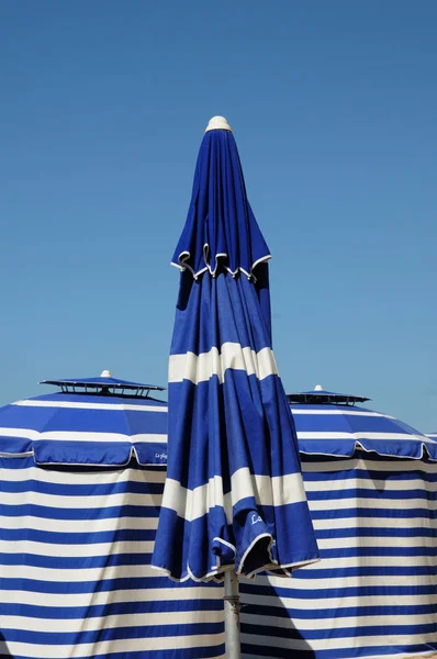 Strand Cabourg Normandiában Sátrak — Stock Fotó