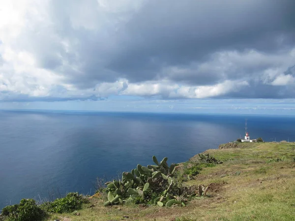 Faro Ponta Pago Parte Suroeste Madeira —  Fotos de Stock