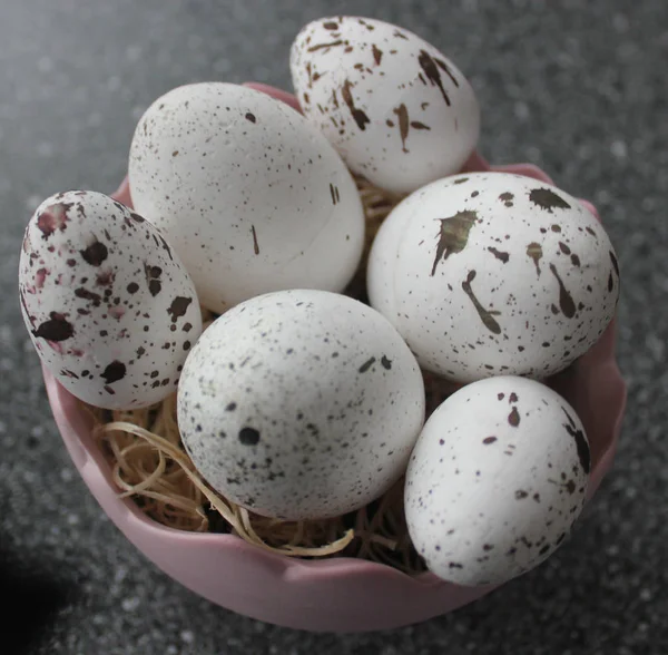 Uova Pasqua Uova Quaglia Nel Nido Pasquale — Foto Stock