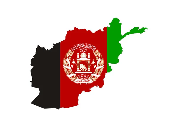 Afghanistan Country Flag Map Shape National Symbol — Stock Photo, Image