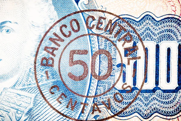 Синие Пятьсот Билл Особенности Старой Бразильской Банкноты — стоковое фото