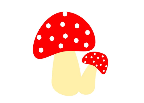 Icona Fungo Amanita Colore Rosso Sfondo Bianco — Foto Stock
