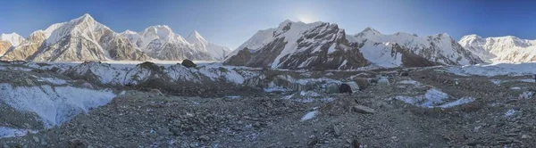 Scenic Panorama Engilchek Glacier Picturesque Tian Shan Mountain Range Kyrgyzstan — Stock Photo, Image