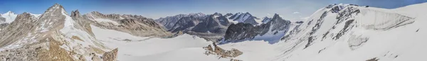 Malerisches Panorama Der Höchsten Gipfel Ala Archa Nationalpark Tian Shan — Stockfoto