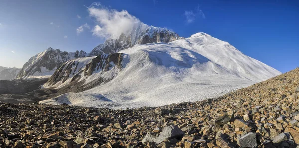 Panorama Panoramico Del Freddo Paesaggio Arido Tagikistan Nella Giornata Sole — Foto Stock