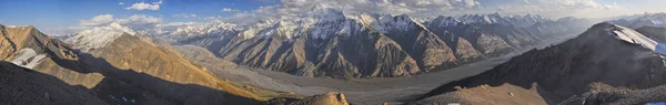 Panorama Panorâmico Glaciar Engilchek Pitoresca Cordilheira Tian Shan Quirguistão — Fotografia de Stock