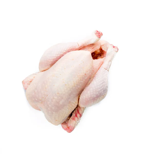 Poulet Cru Isolé Sur Fond Blanc — Photo