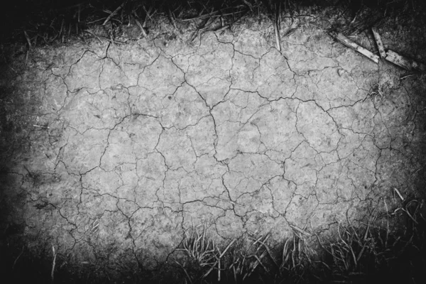 Surface Crack Clay Texture Background Black White — Stock Photo, Image