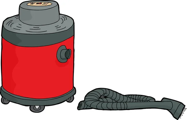 Handgezeichnetes Rotes Cartoon Nass Trocken Vakuum Mit Abgetrenntem Schlauch — Stockfoto