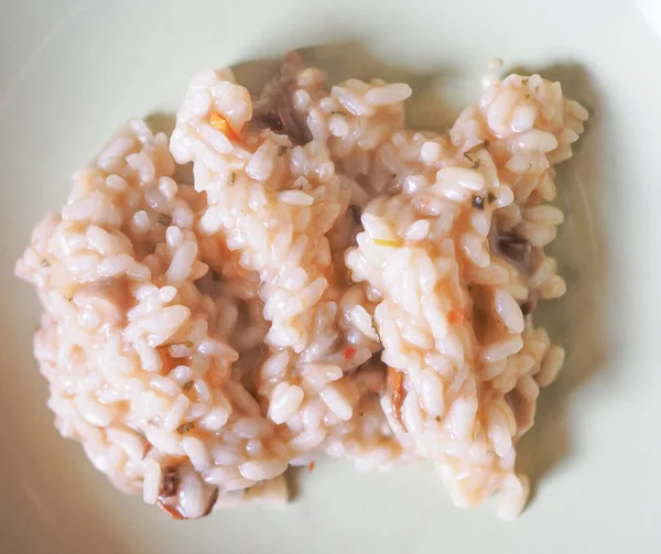 Porcino Grzyby Ryż Żywności Tradycyjne Dania Kuchni Europejskiej — Zdjęcie stockowe