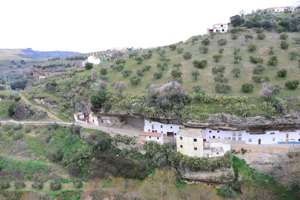 House Facades Sentenil Costa Del Sol Spain Sierra Ronda Mountains — 스톡 사진