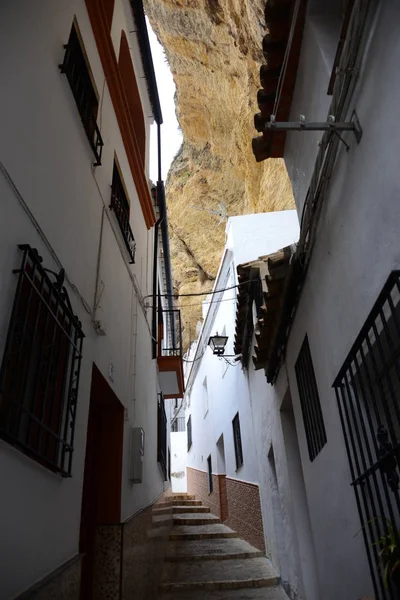 Casa Fachadas Sentenil Costa Del Sol España Sierra Ronda Montañas —  Fotos de Stock