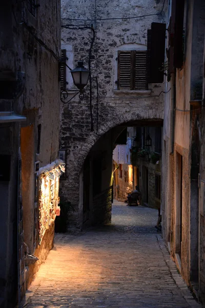 Huizen Rovinj Istrië Kroatië Oude Stad Gevel Steeg Huis Gebouw — Stockfoto