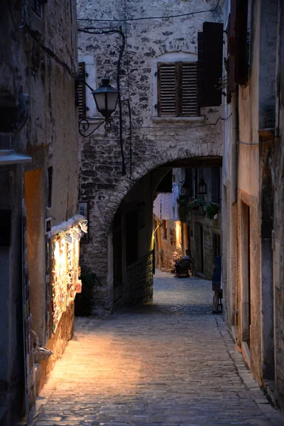 Case Rovinj Istria Croazia Centro Storico Hausfassadn Vicolo Casa Edificio — Foto Stock