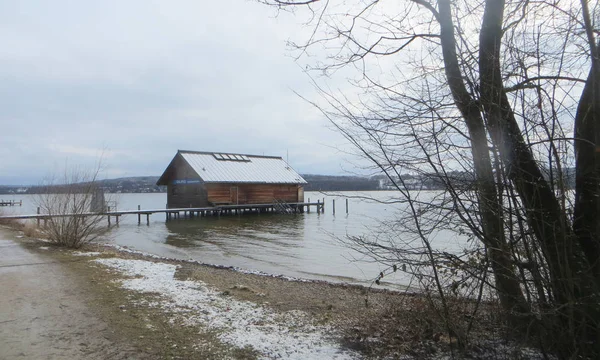 Зима Озере Штарнберг — стоковое фото