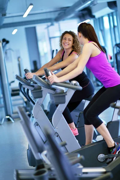 Grupo Mujeres Gimnasio Haciendo Ejercicio Con Pesas — Foto de Stock