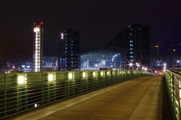 Berliner Hauptbahnhof Bei Nacht — Stockfoto