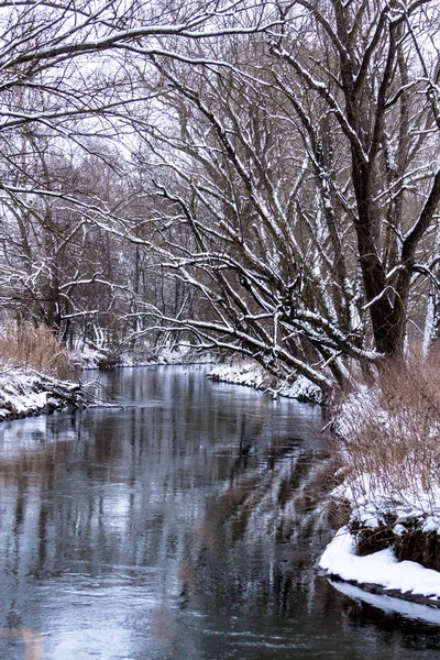 Прекрасный Вид Зимний Пейзаж — стоковое фото