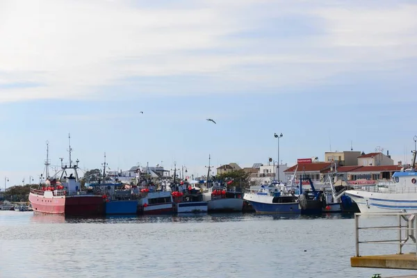 Bateaux Pêche Sur Mer Dans Port — Photo