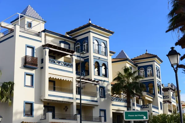 Városra Néző Ház Homlokzatok Ayamonte Isla Canela Spanyol Város Huelva — Stock Fotó
