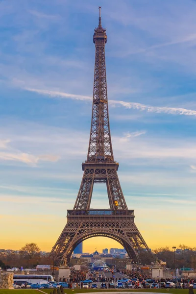 Ейфелева Вежа Tour Eiffel Зимовому Сфеті Парижі Франція Чудовий Вид — стокове фото