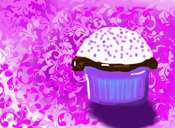 Leckere Cupcake Auf Hintergrund Nahaufnahme — Stockfoto