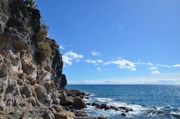 Costa Salvaje Rocosa Junto Complejo San Agustín Isla Gran Canaria —  Fotos de Stock