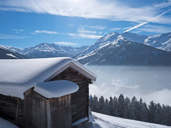 Paisagem Inverno Nos Alpes — Fotografia de Stock