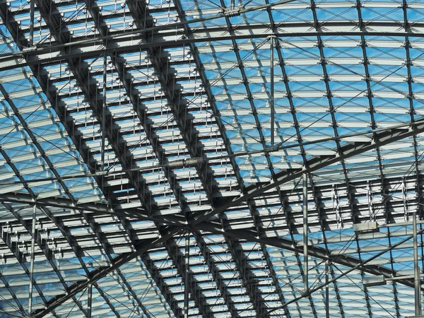 Δομή Οροφής Από Χάλυβα Και Γυαλί — Φωτογραφία Αρχείου
