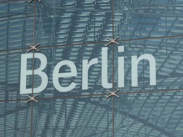 Roof Construction Steel Glass Lettering Berlin — Stock Photo, Image