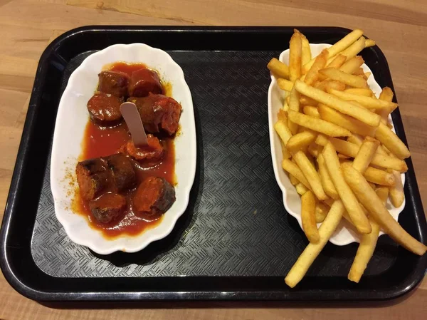 Currywurst French Fries — Stock Photo, Image
