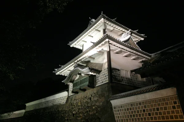 Ishikawa Brama Zamku Kanazawa Scena Nocna — Zdjęcie stockowe