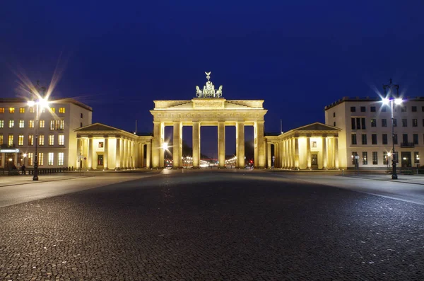 Puerta Brandeburgo Berlín Por Noche —  Fotos de Stock