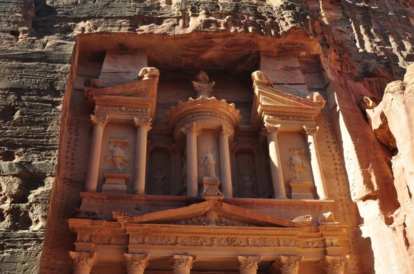 Jordan Petra Ciudad Nabataean Casa Del Tesoro — Foto de Stock