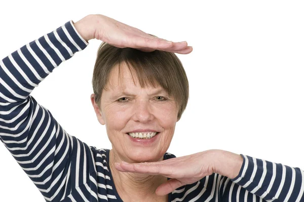 Hoofd Schouder Zicht Van Een Volwassen Vrouw Trui Stierf Volwassen — Stockfoto