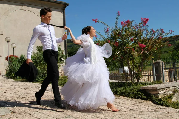 Casamento Casal Casamento Romântico — Fotografia de Stock