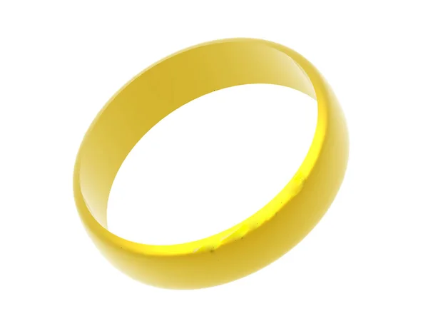 Gelber Ring Auf Weißem Hintergrund — Stockfoto