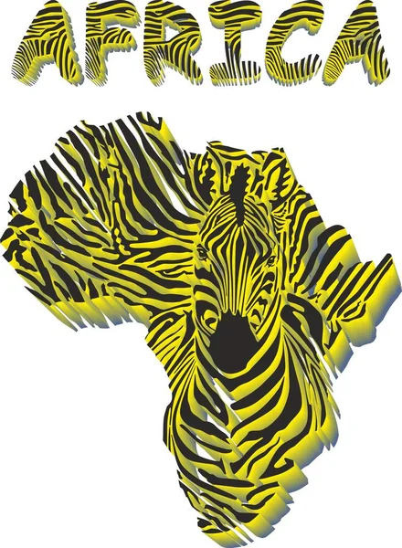 Ilustración Vectorial África Abstracta Como Piel Cabeza Cebra — Foto de Stock