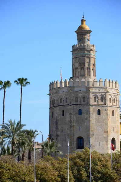 Torre Oro Torre Ouro Sevilla Cidade Espanhola Região Autônoma Andalusia — Fotografia de Stock