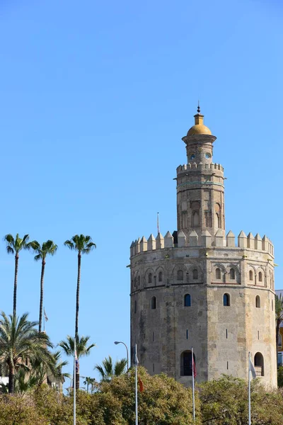 Torre Oro Torre Ouro Seville Cidade Espanhola Região Autônoma Andalusia — Fotografia de Stock