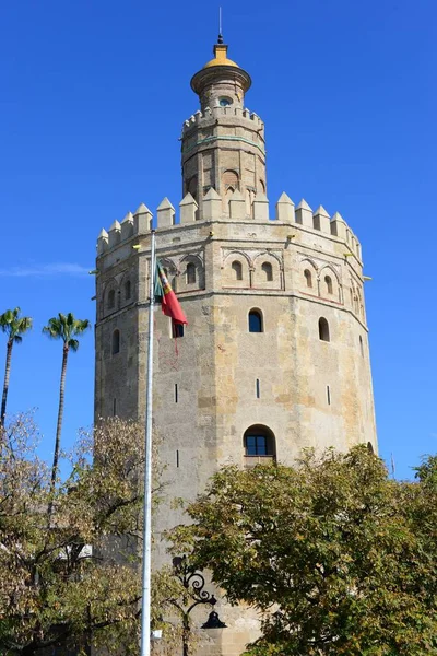 Torre Oro Arany Torony Seville Spanyol Város Autonóm Közösség Andalúzia — Stock Fotó