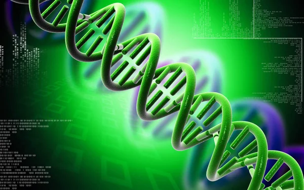 Digital Illustration Dna Strukturen Färg Bakgrunden — Stockfoto