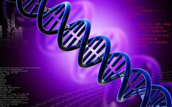 数码插画 Dna 结构在彩色背景 — 图库照片