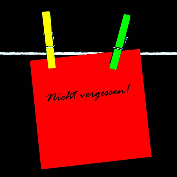 Rood Papier Briefje Met Wasknijpers Zwarte Achtergrond — Stockfoto