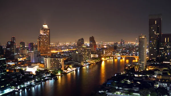Bangkok Panorama Nocy — Zdjęcie stockowe