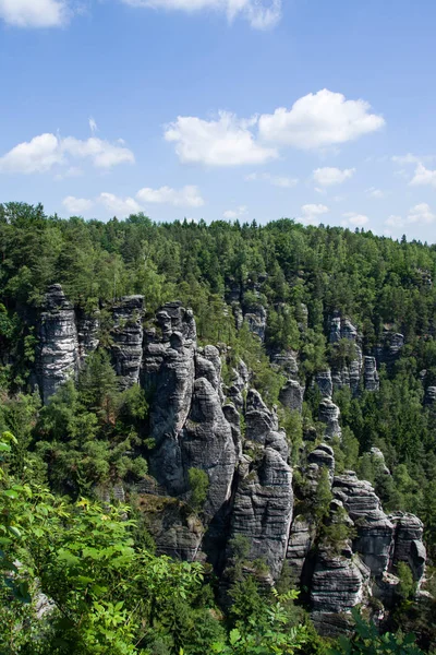 Elbe Sandstone Mountains Saxônia Alemanha — Fotografia de Stock