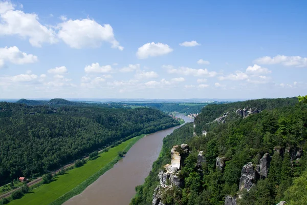 Elbe Sandstone Mountains Σαξονία Γερμανία — Φωτογραφία Αρχείου